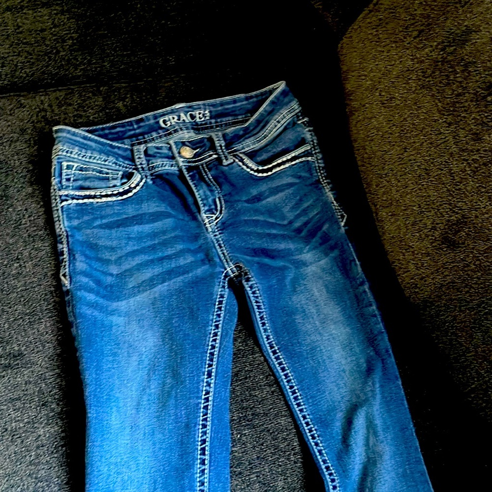 Jeans dark low rise for girls boot cut!!!